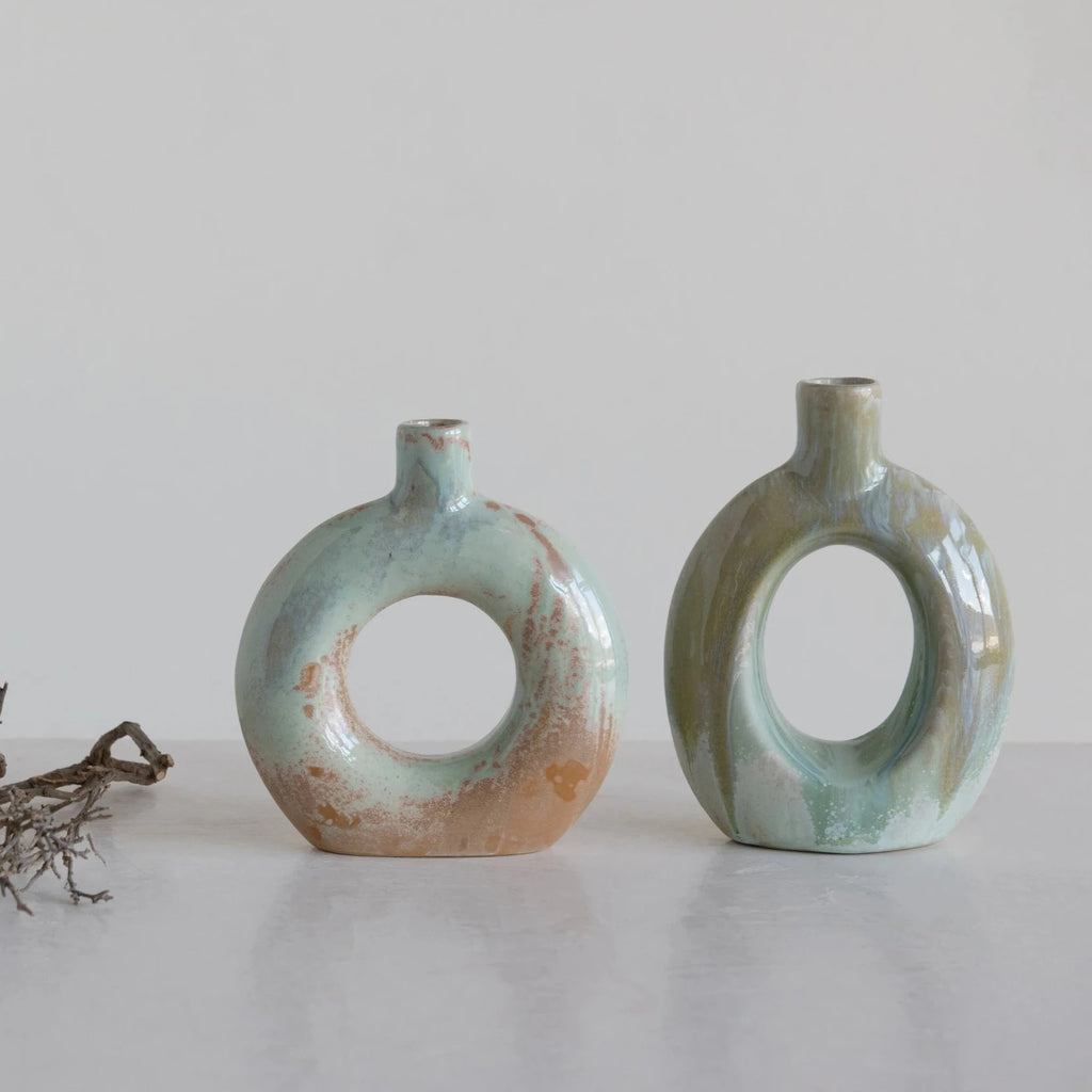 Stoneware Cut Out Vase - Celadon - Freshie & Zero Studio Shop