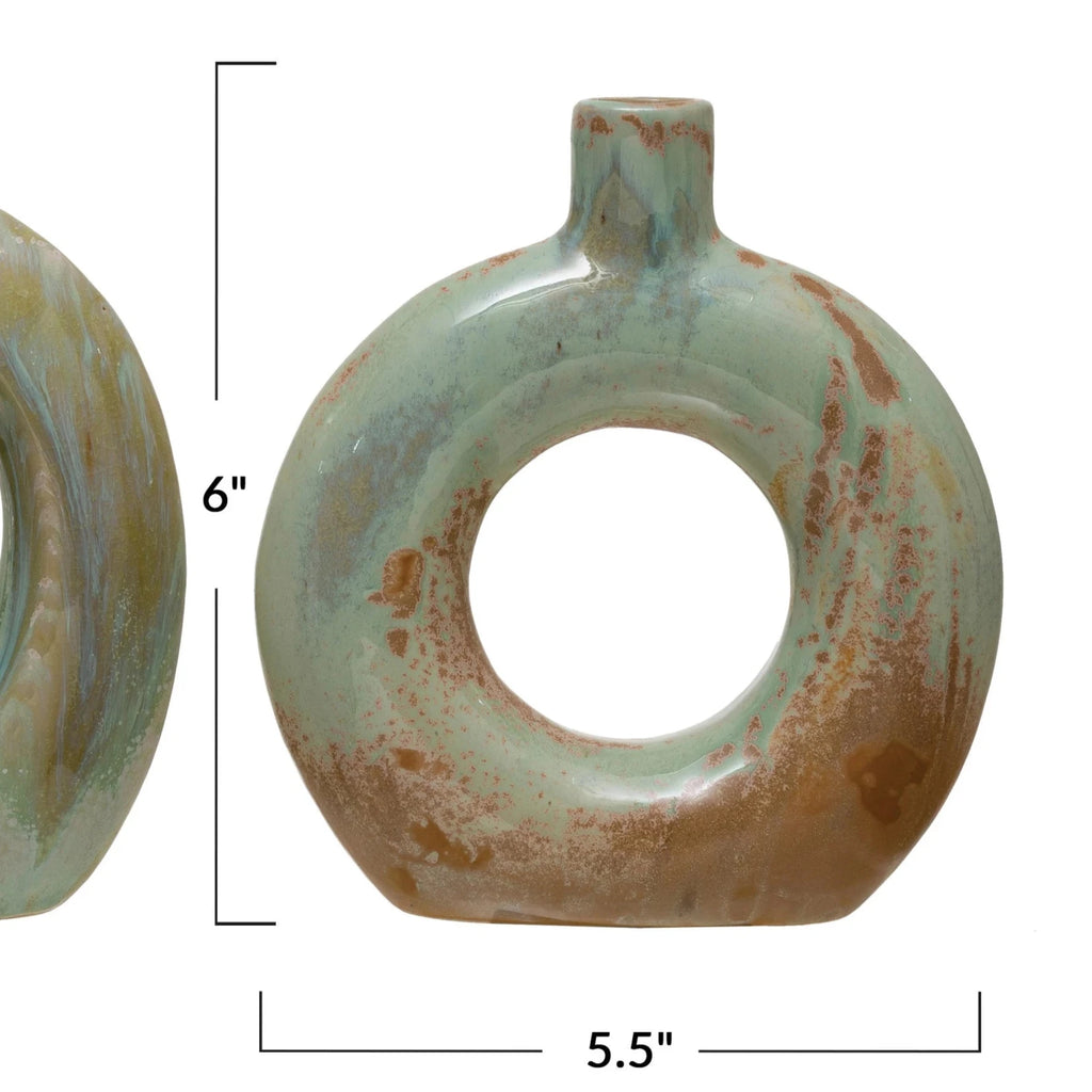 Stoneware Cut Out Vase - Celadon - Freshie & Zero Studio Shop