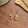 Half Gold Speckled Olive Clay Earrings - Freshie & Zero Studio Shop