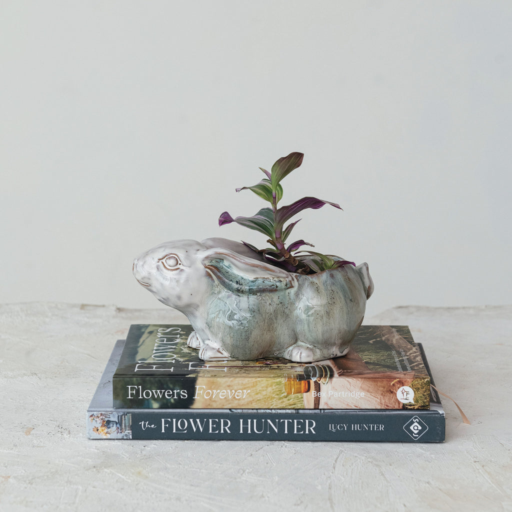 Stoneware Rabbit Planter - Freshie & Zero Studio Shop