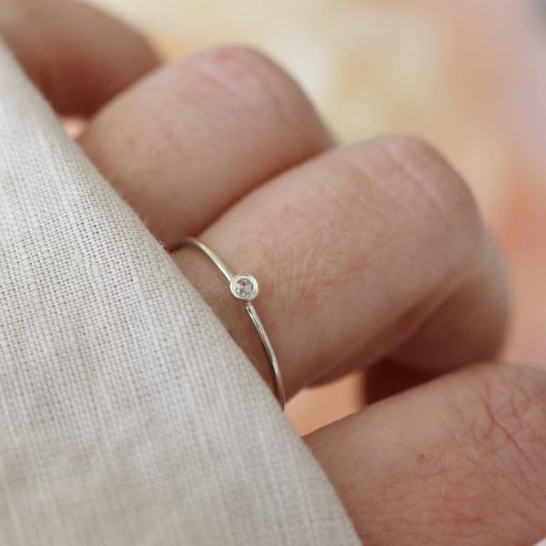 Silver Rose Cut Diamond Fleck Ring by Christina Kober - Freshie & Zero Studio Shop