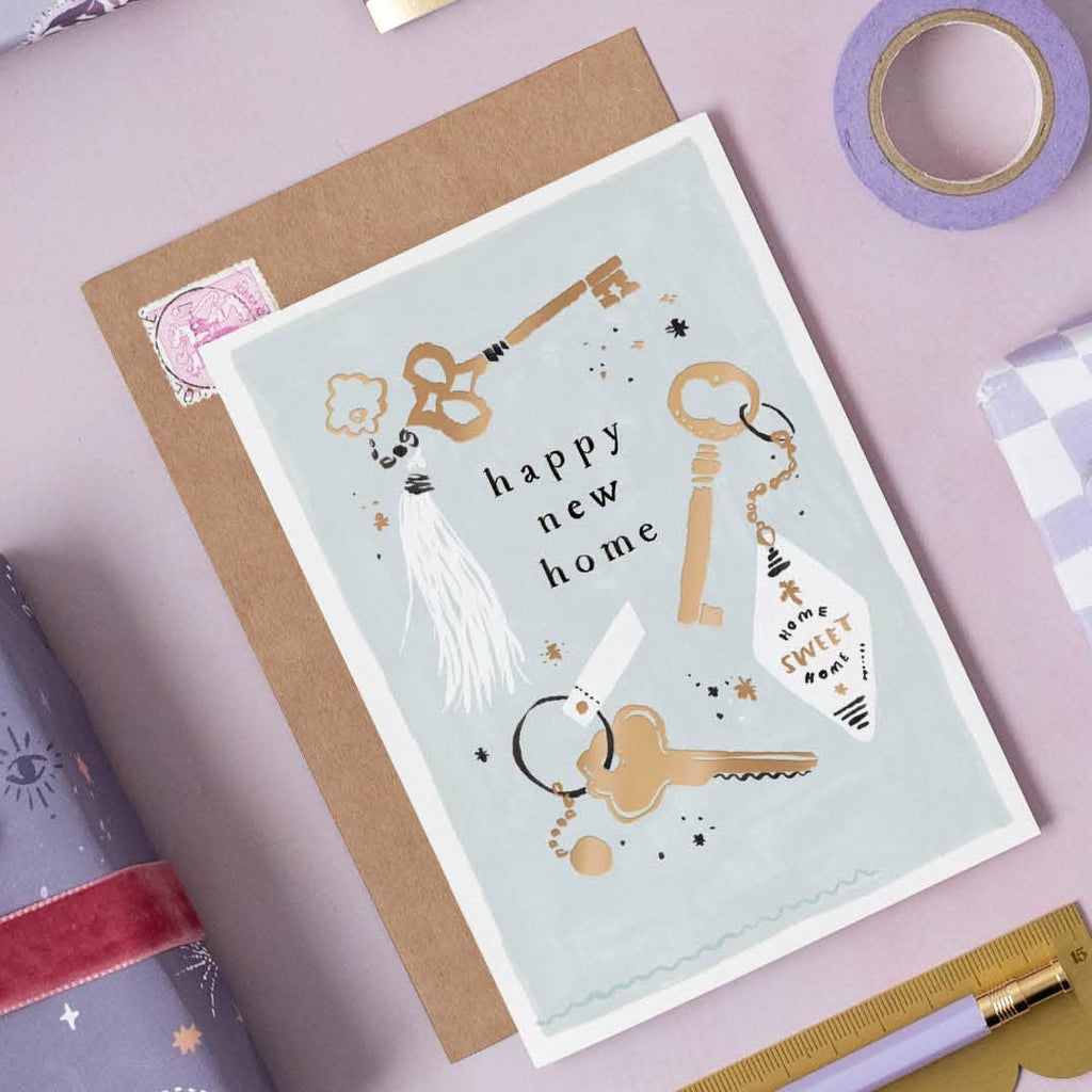 Keys New Home Card | Housewarming Card | New House Card - Freshie & Zero Studio Shop