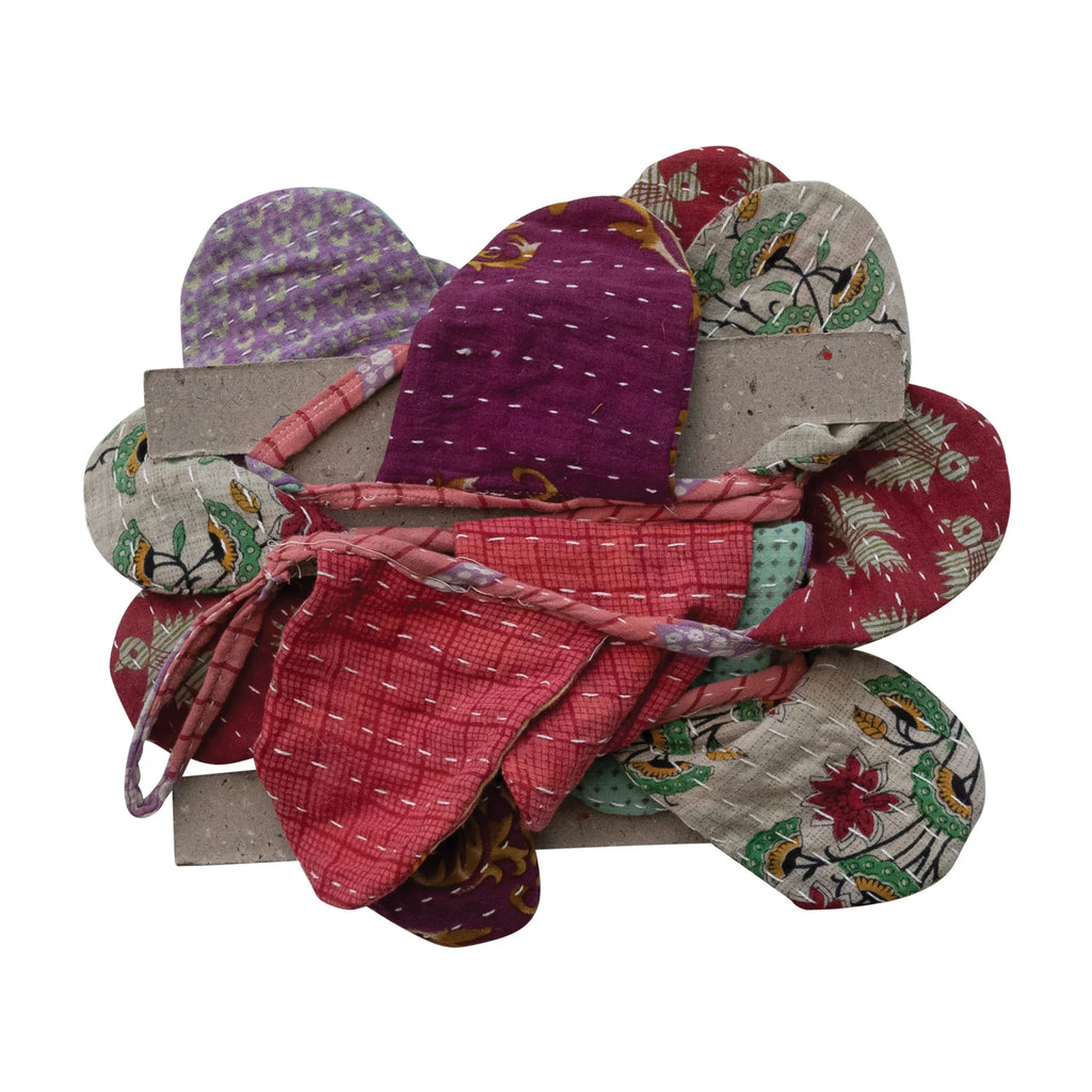 Hand-Embroidered Vintage Kantha Pennant Garland - Freshie & Zero Studio Shop