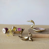 Antique Gold Rabbit and Carrot Ring Dish - Freshie & Zero Studio Shop