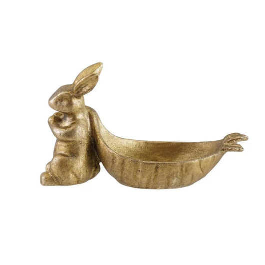 Antique Gold Rabbit and Carrot Ring Dish - Freshie & Zero Studio Shop