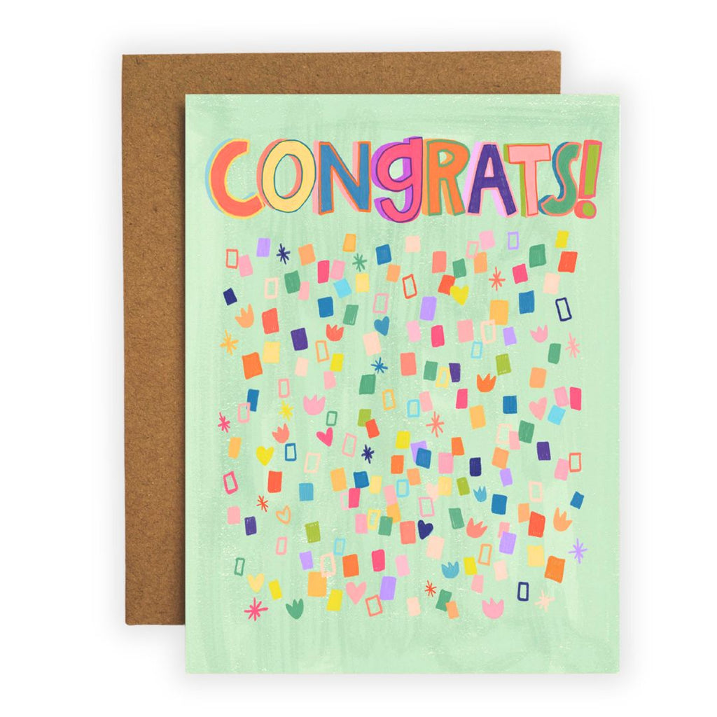 Congrats! - Colorful Confetti Greeting Card - Freshie & Zero Studio Shop