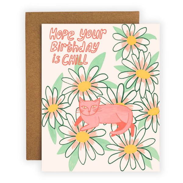 Chill Cat Birthday Greeting Card - Freshie & Zero Studio Shop