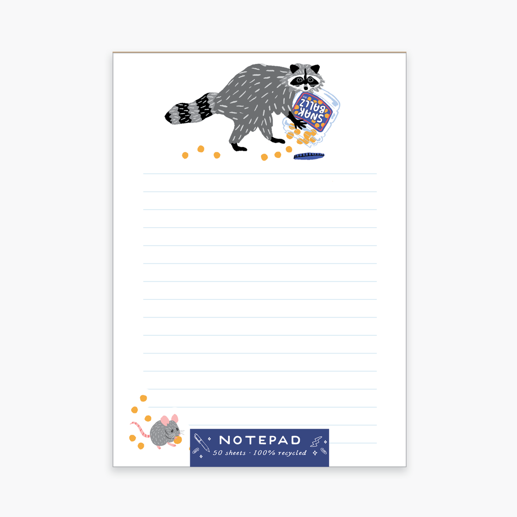 Snak Ballz Raccoon Notepad - Freshie & Zero Studio Shop