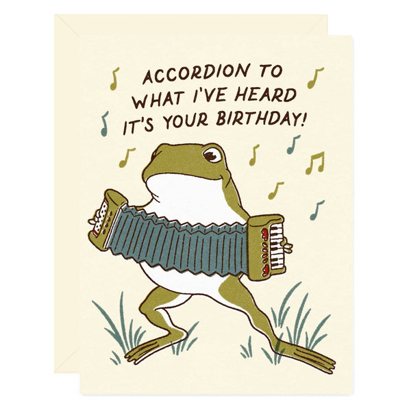 Accordion Frog Birthday Greeting Card - Freshie & Zero Studio Shop