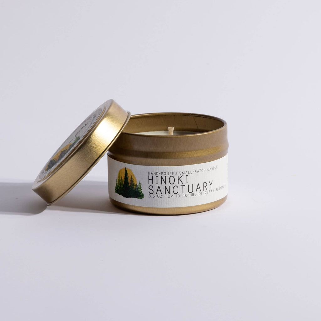 Hinoki Sanctuary Tin Candle by Just Bee - Freshie & Zero Studio Shop