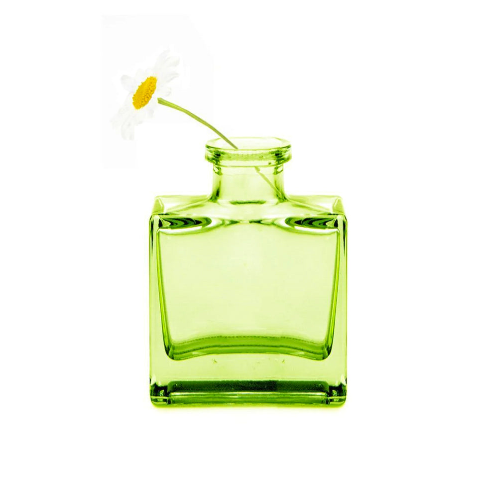 Mini Glass Square Bud Vase - Green - Freshie & Zero Studio Shop