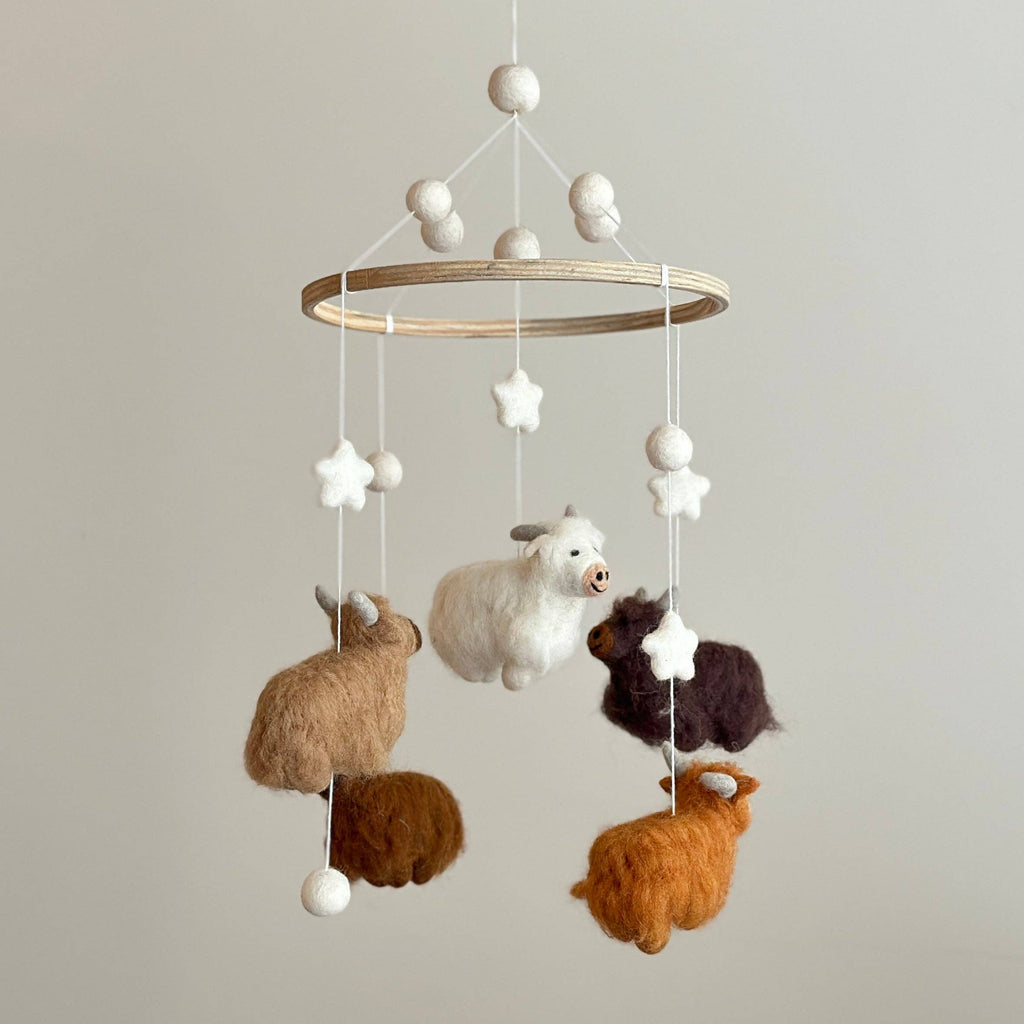 Felt Baby Mobile - Highland Cows - Freshie & Zero Studio Shop