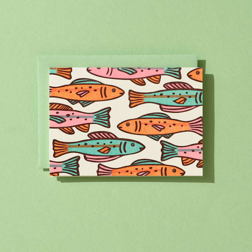 Colorful Fish: Letterpress Card Box Set of 6 by Shorthand Press - Freshie & Zero Studio Shop