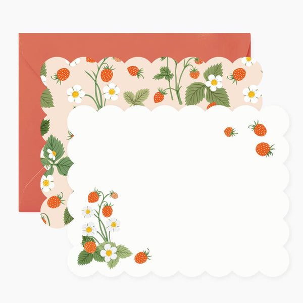 WILD STRAWBERRIES Notecards | Set of 4 - Freshie & Zero Studio Shop