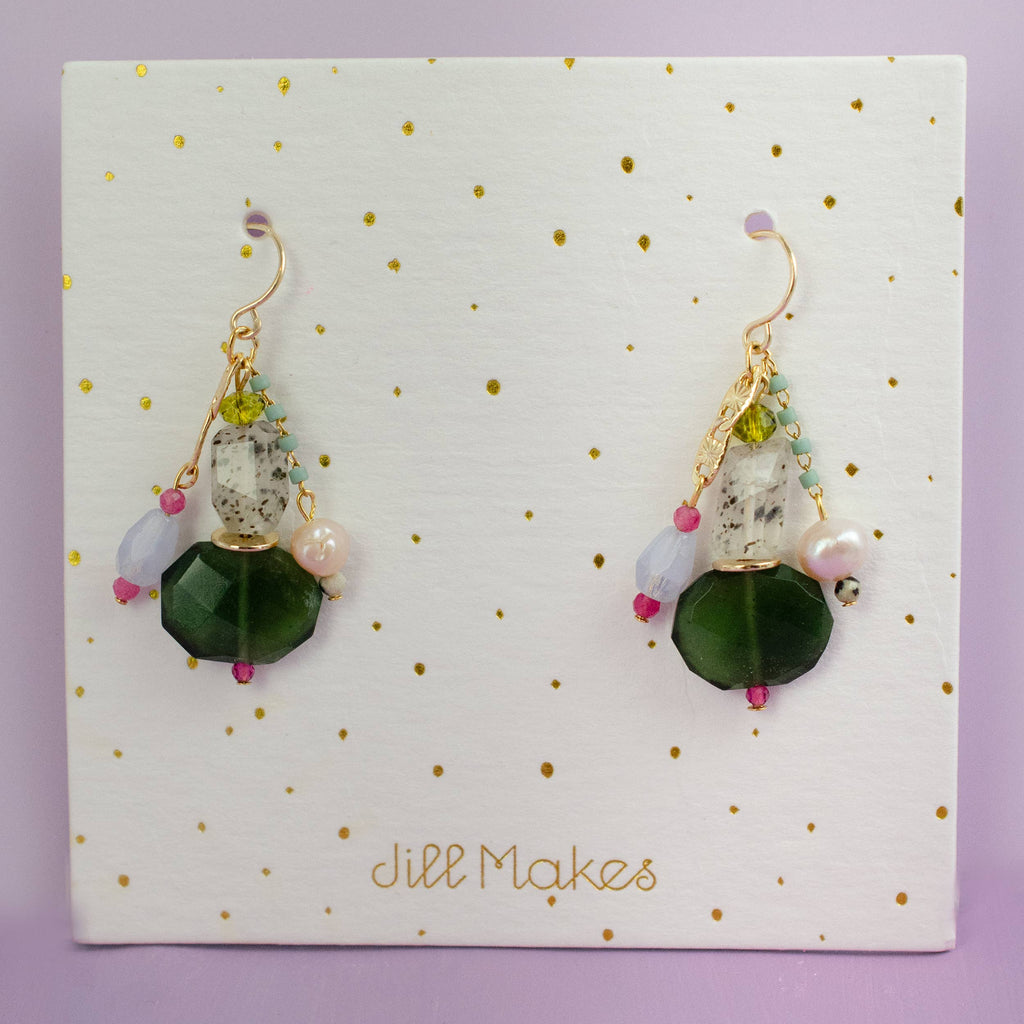 Gemstone Dangle Earrings - Freshie & Zero Studio Shop