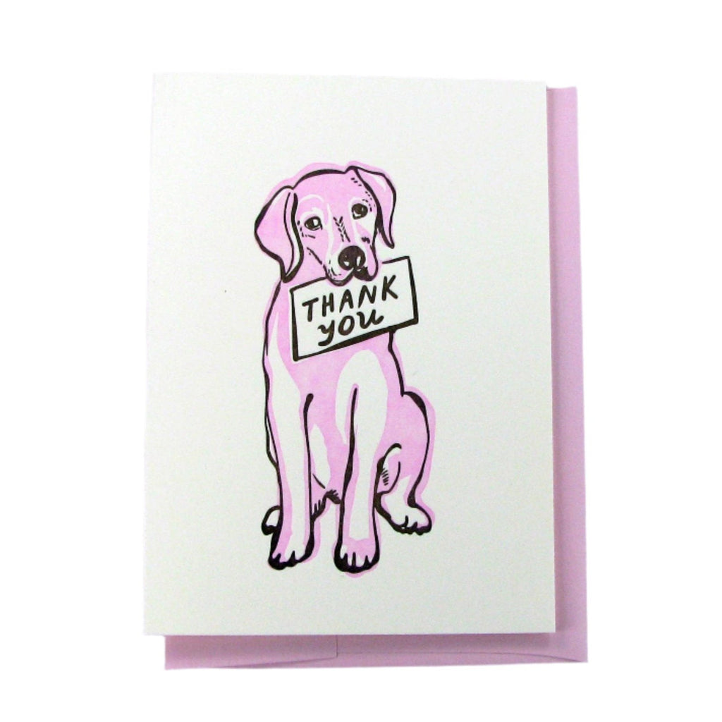 Pink Dog Thank You Card - Freshie & Zero Studio Shop