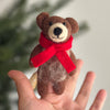 Bear in Scarf Felt Finger Puppet - Freshie & Zero Studio Shop
