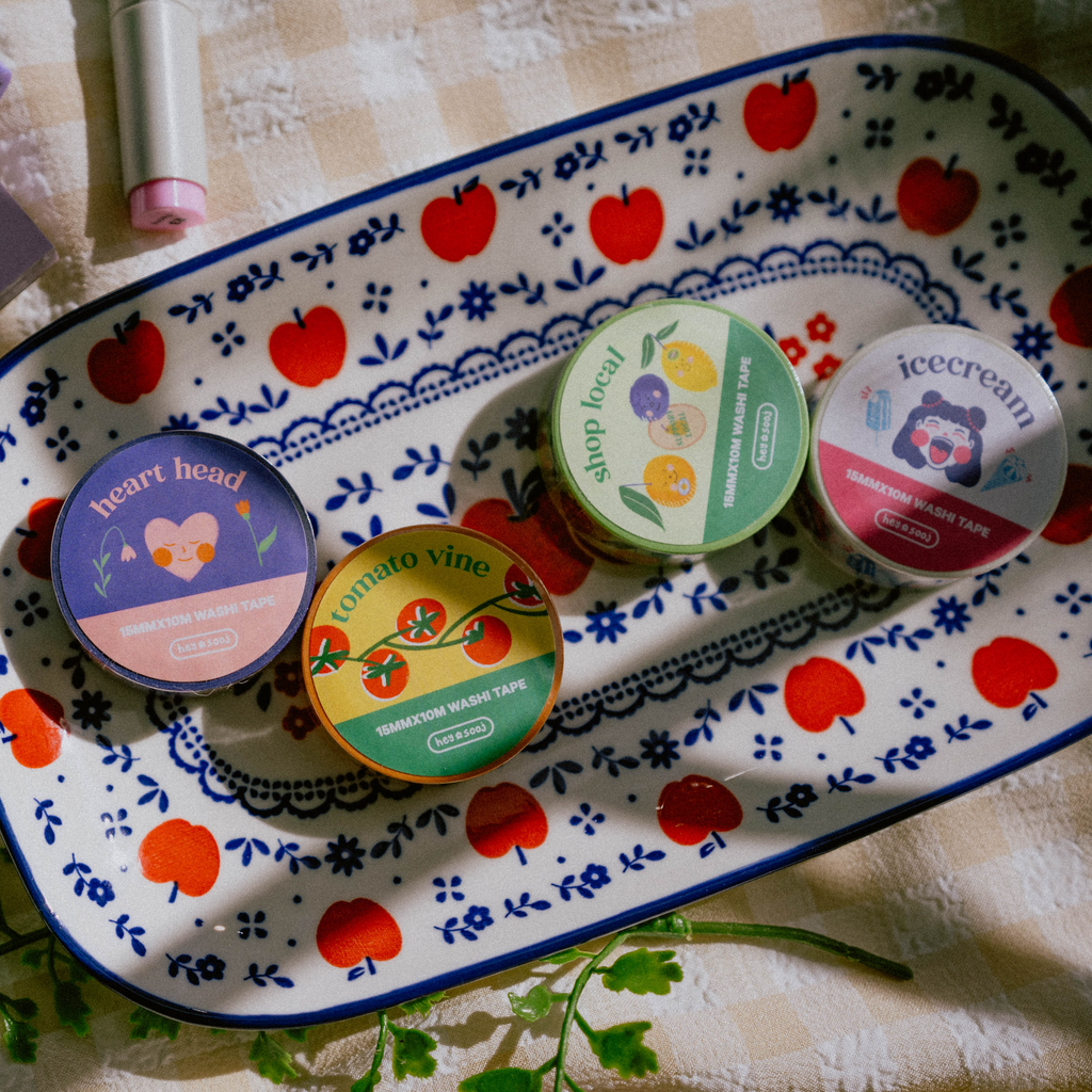 Heart Heads Washi Tape - Freshie & Zero Studio Shop