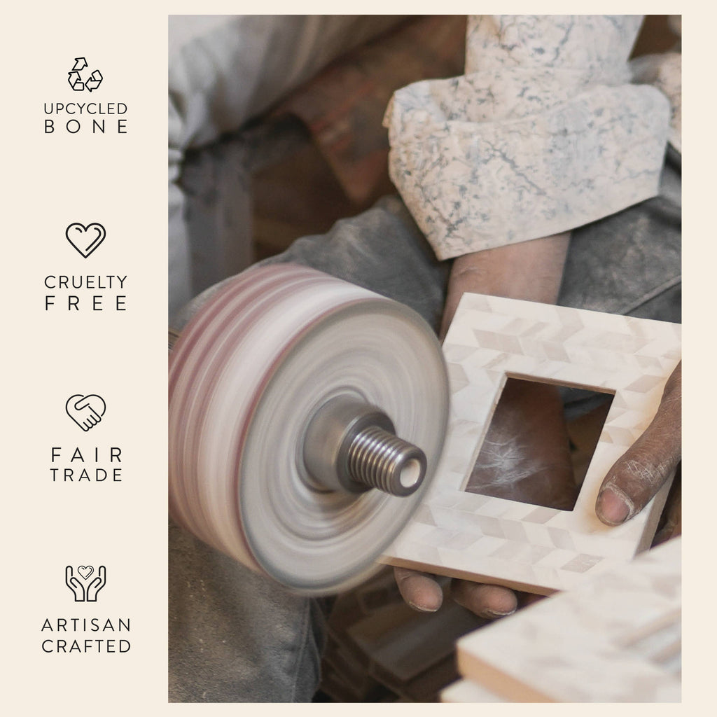 Artemis 3x3 Picture Frame - Handcrafted Bone - Freshie & Zero Studio Shop