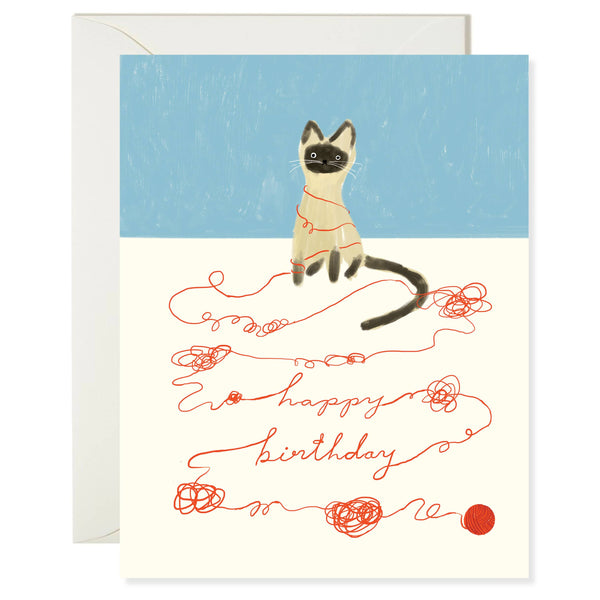 Cat String Birthday Card - Freshie & Zero Studio Shop