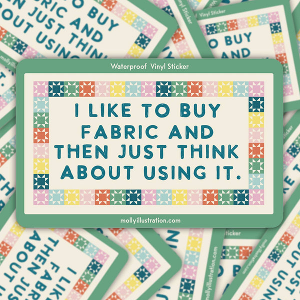 I Like to Buy Fabric Waterproof Vinyl Sticker - Freshie & Zero Studio Shop