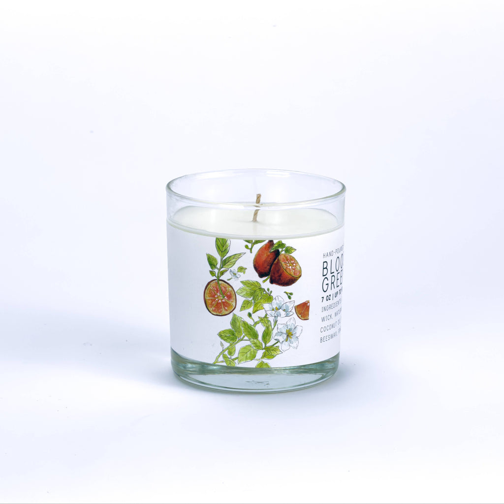 Blood Lime & Green Tea Medium Glass Candle by Just Bee - Freshie & Zero Studio Shop