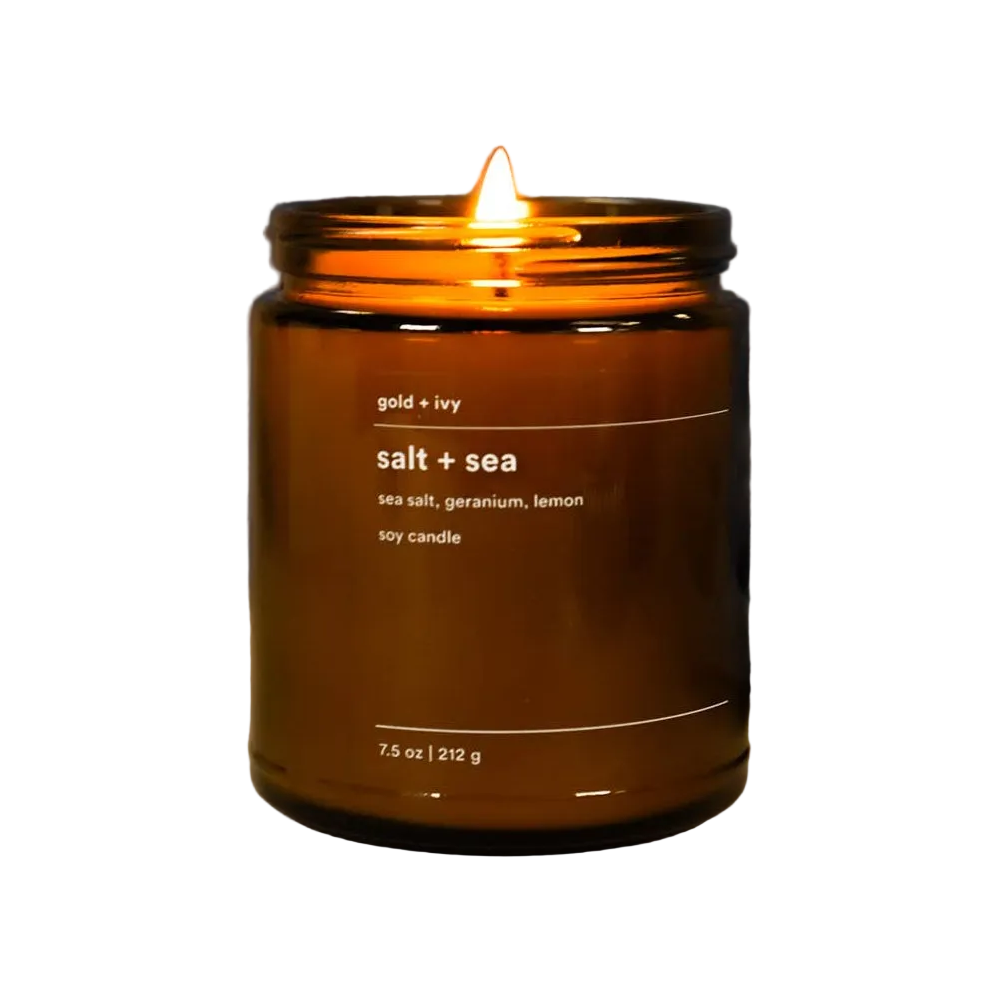 Salt + Sea Soy Candle by Gold + Ivy - 7.5 oz. - Freshie & Zero Studio Shop