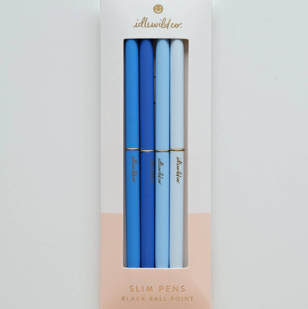 Slim Pens Set of Four - Baby Blues - Freshie & Zero Studio Shop
