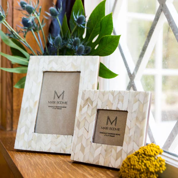 Artemis 3x3 Picture Frame - Handcrafted Bone - Freshie & Zero Studio Shop