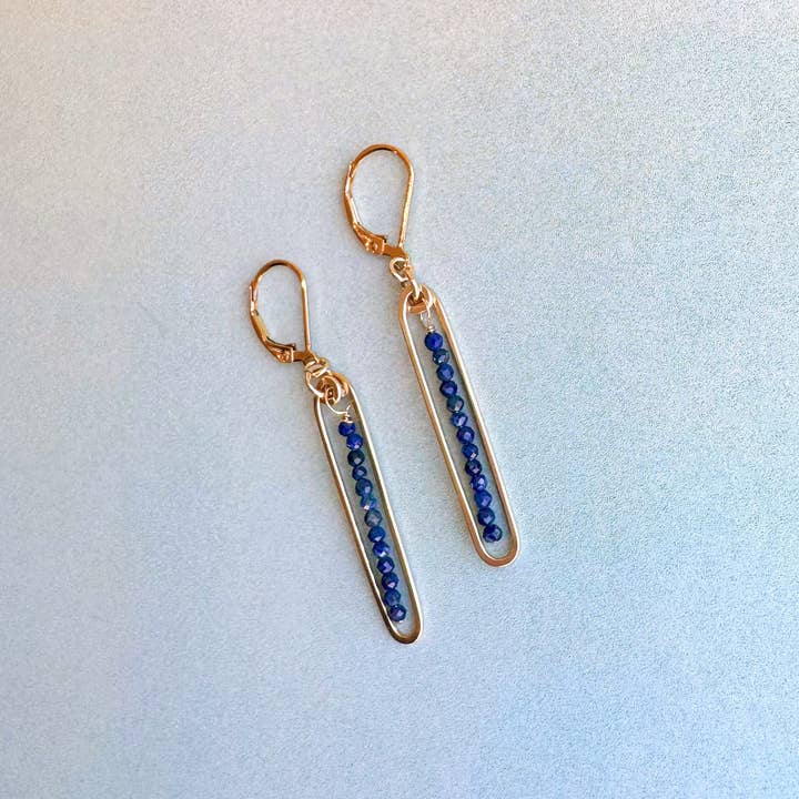 lyric earrings with blue lapis - Freshie & Zero Studio Shop