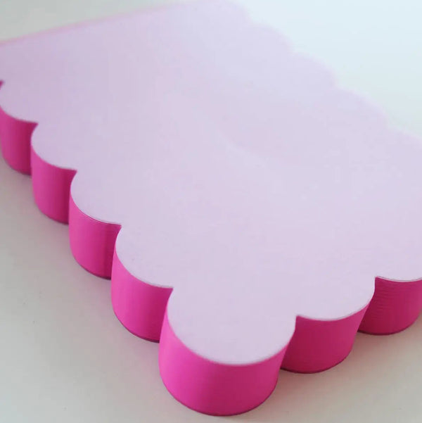 Scalloped Shaped Notepad | Lilac + Hot Pink Edge - Freshie & Zero Studio Shop