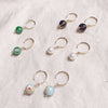 ella huggie hoops with white pearl - Freshie & Zero Studio Shop