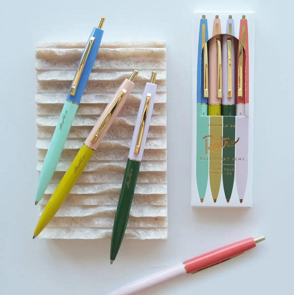 Retro Rainbow Pens - Set of Four - Freshie & Zero Studio Shop