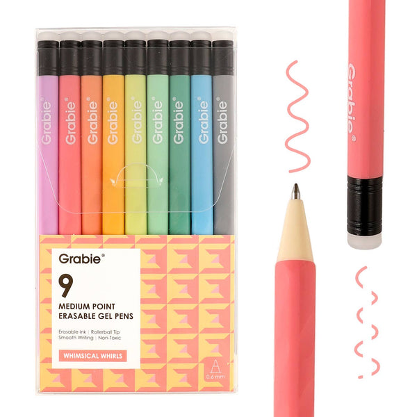 Medium Point Erasable Gel Pen Set of 9 - Freshie & Zero Studio Shop