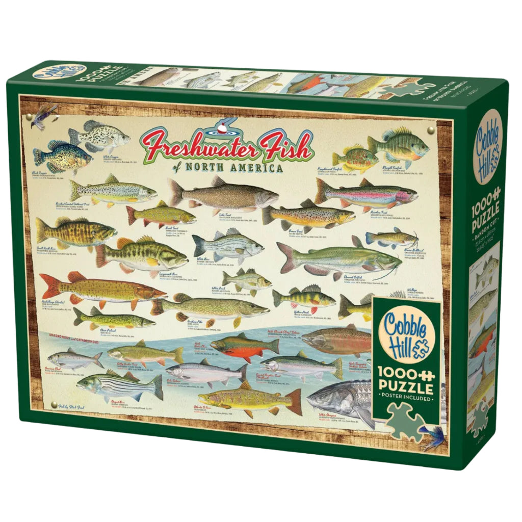 Freshwater Fish of North America 1000pc puzzle - Freshie & Zero Studio Shop