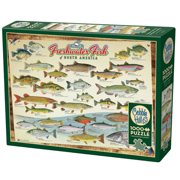 Freshwater Fish of North America 1000pc puzzle - Freshie & Zero Studio Shop