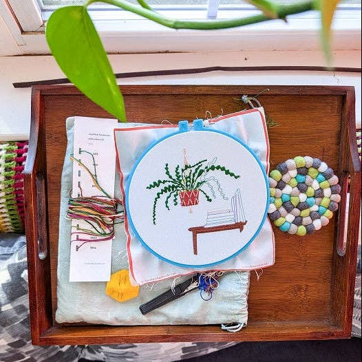 Ricrac House Plant Embroidery Kit by Cozyblue - Freshie & Zero Studio Shop