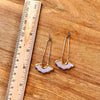 Glossy Lavender Drop Floral Ceramic Earrings with Gold - Freshie & Zero Studio Shop