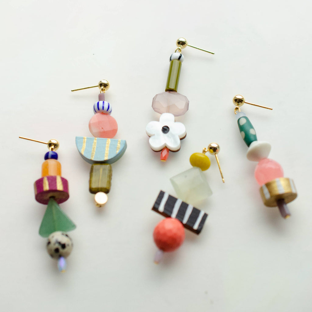 Hey Day Colorful Beaded Earrings by Jill Makes - Freshie & Zero Studio Shop
