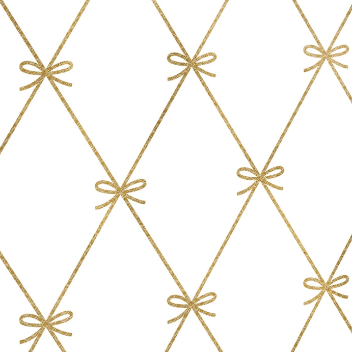 White and Gold Bow Gift Bag - Tiny - Freshie & Zero Studio Shop