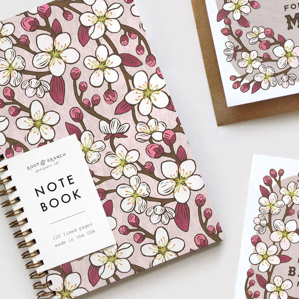 Cherry Blossom Spiral Bound Notebook - Freshie & Zero Studio Shop