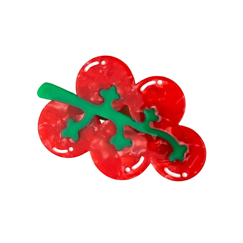 Tomato Acetate Alligator Barrette, Fruit Side Hair Clip: Red - Freshie & Zero Studio Shop