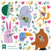 Strummin' Along Animals + Guitars Sticker Sheet by Pipsticks - Freshie & Zero Studio Shop