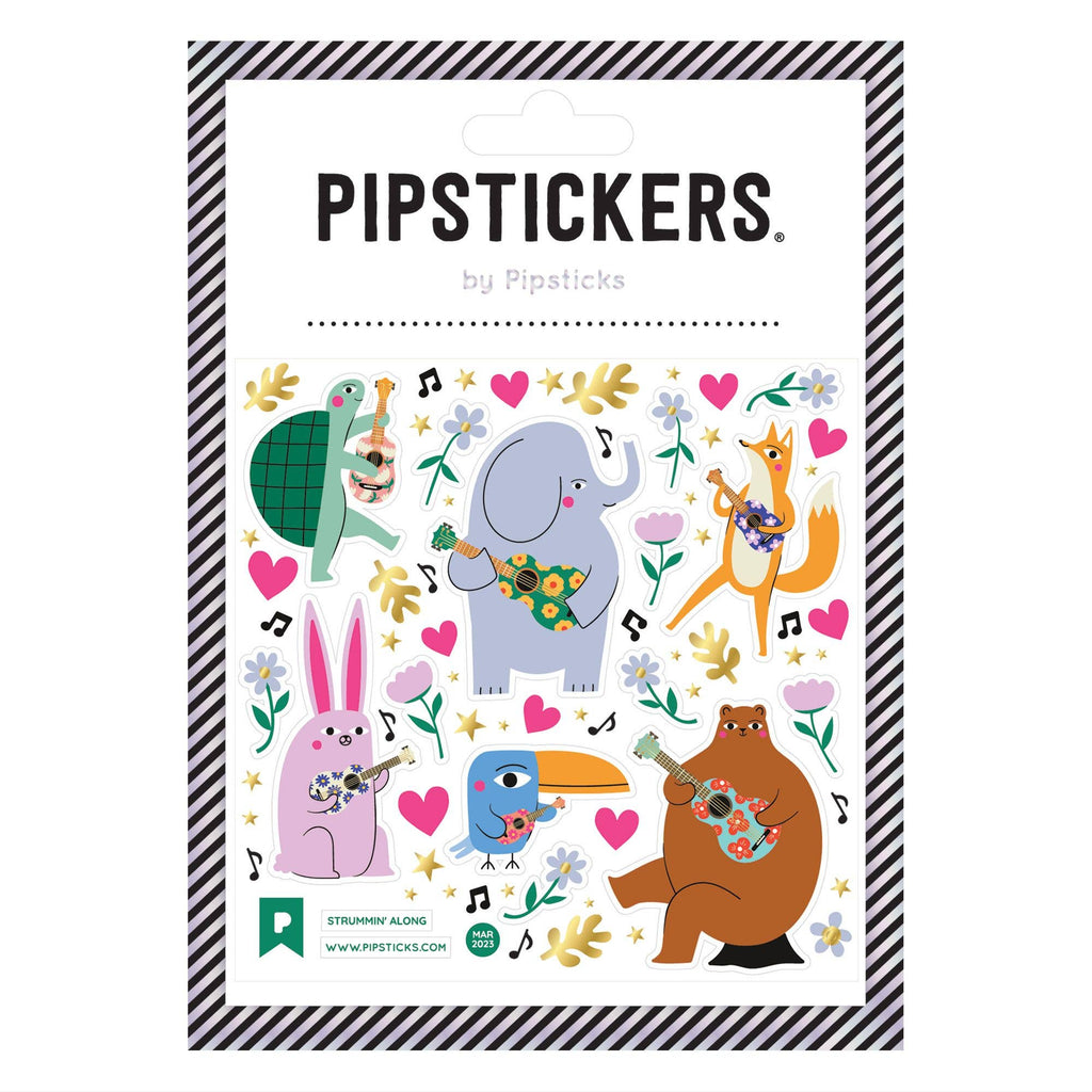 Strummin' Along Animals + Guitars Sticker Sheet by Pipsticks - Freshie & Zero Studio Shop