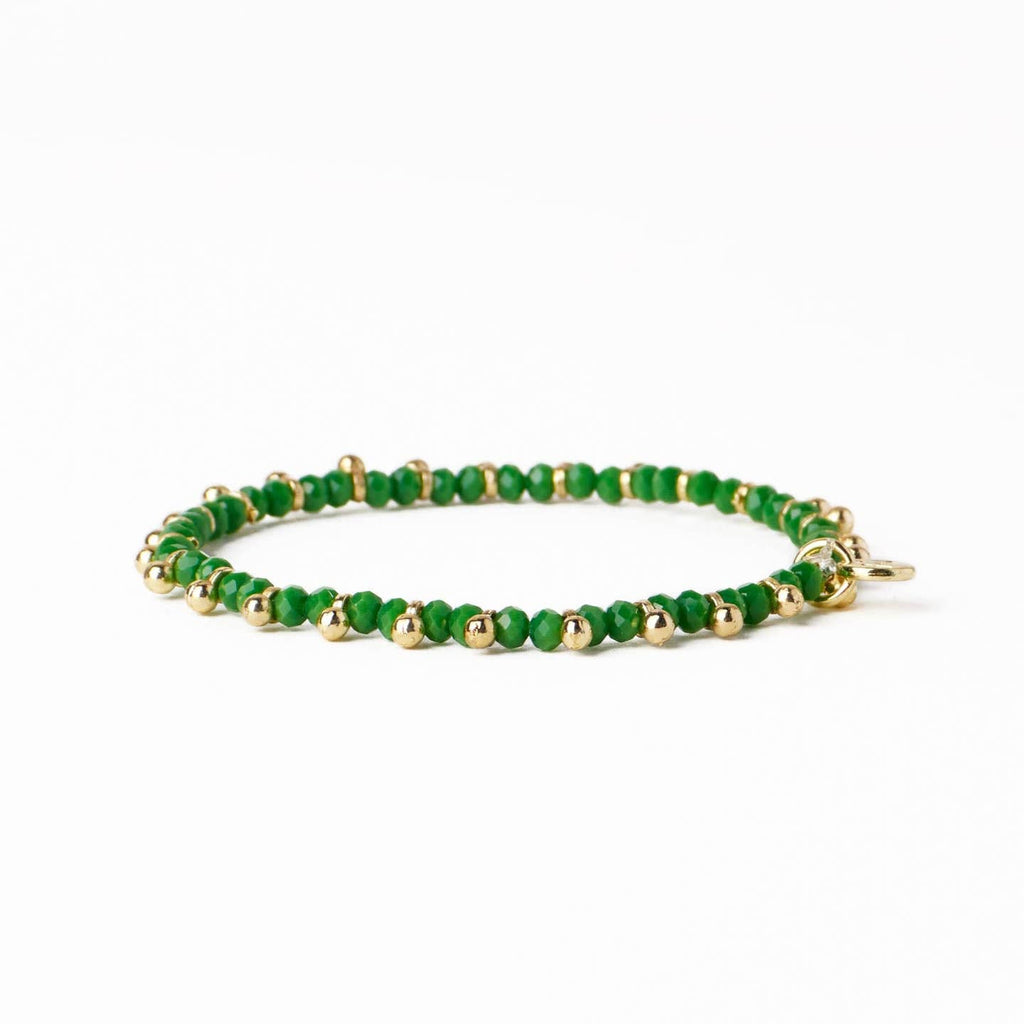 Kami Green and Gold Crystal Stretch Bracelet - Freshie & Zero Studio Shop