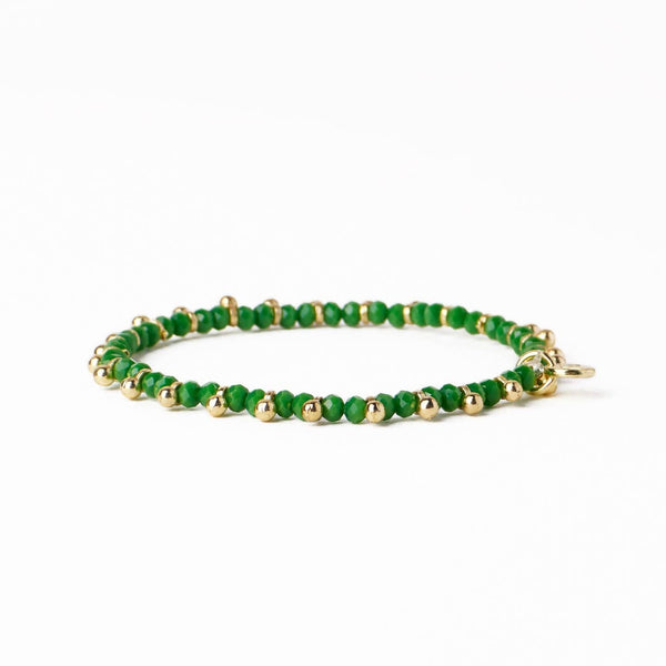 Kami Green and Gold Crystal Stretch Bracelet - Freshie & Zero Studio Shop