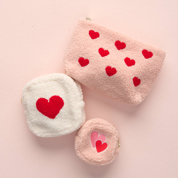 Teddy Pouch - Circle Heart to Heart - Freshie & Zero Studio Shop