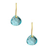 Elegant Gemstone Drop Gold Earrings: Blue topaz - Freshie & Zero Studio Shop