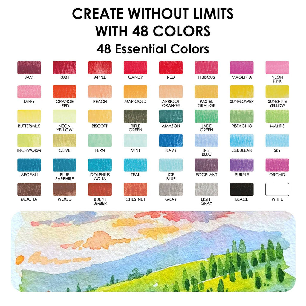 All-In-One Watercolor Set of 48 - Freshie & Zero Studio Shop