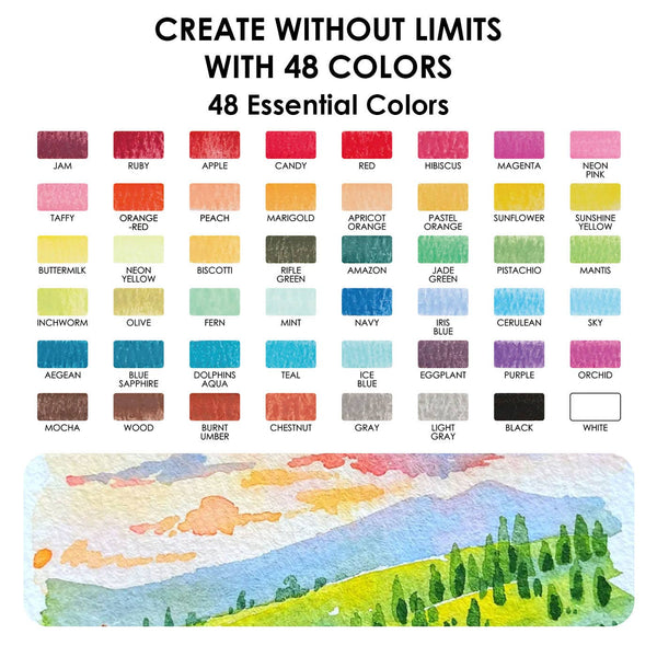 All-In-One Watercolor Set of 48 - Freshie & Zero Studio Shop